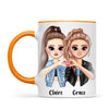 Personalised Best Friends Mug - Customise Hair, Eyes & Outfit - BFF Gift - 11oz Ceramic - NZ Made