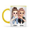Personalised Best Friends Mug - Customise Hair, Eyes & Outfit - BFF Gift - 11oz Ceramic - NZ Made
