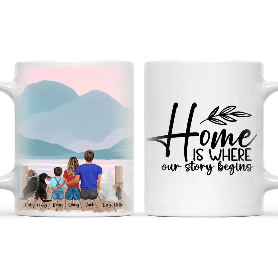 Personalised Family & Pets Mug - Custom Name & Design - Mum, Dad, Kids & Pets - Fully Customisable - 11oz Ceramic Mug - NZ Made