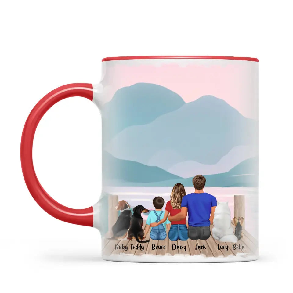 Personalised Family & Pets Mug - Custom Name & Design - Mum, Dad, Kids & Pets - Fully Customisable - 11oz Ceramic Mug - NZ Made