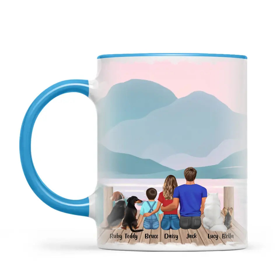 Personalised Family & Pets Mug - Custom Name & Design - Mum, Dad, Kids & Pets - Fully Customisable - 11oz Ceramic Mug - NZ Made