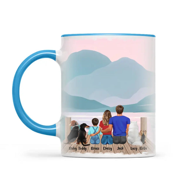 Personalised Family & Pets Mug - Custom Name & Design - Mum, Dad, Kids & Pets - Fully Customisable - 11oz Ceramic Mug - NZ Made