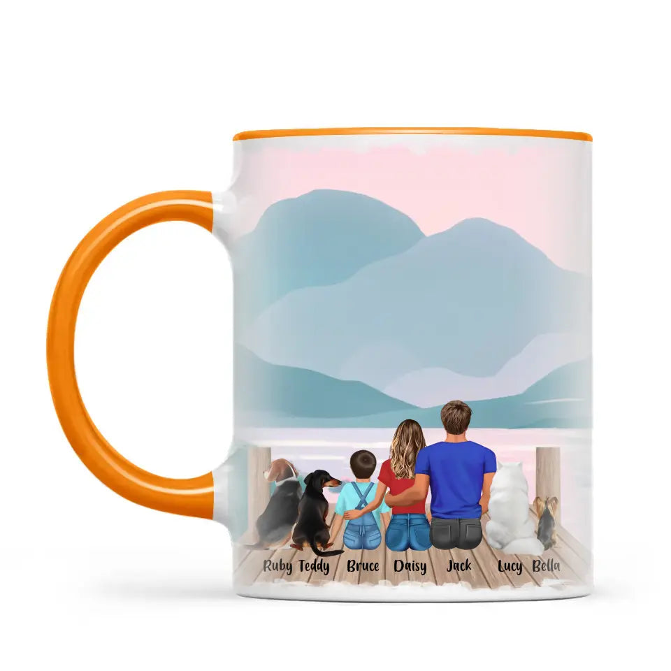 Personalised Family & Pets Mug - Custom Name & Design - Mum, Dad, Kids & Pets - Fully Customisable - 11oz Ceramic Mug - NZ Made