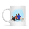 Personalised Couple & Pets Mug - Custom Name & Design - Man & Woman with Cats & Dogs - Fully Customisable - 11oz Ceramic Mug - NZ Made
