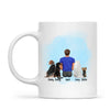 Personalised Pet Lover Mug for Men - Custom Name & Design - Man with Cats & Dogs - Fully Customisable - 11oz Ceramic Mug - NZ Made