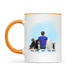 Personalised Pet Lover Mug for Men - Custom Name & Design - Man with Cats & Dogs - Fully Customisable - 11oz Ceramic Mug - NZ Made
