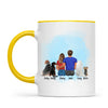 Personalised Couple & Pets Mug - Custom Name & Design - Man & Woman with Cats & Dogs - Fully Customisable - 11oz Ceramic Mug - NZ Made