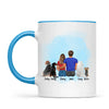 Personalised Couple & Pets Mug - Custom Name & Design - Man & Woman with Cats & Dogs - Fully Customisable - 11oz Ceramic Mug - NZ Made