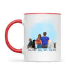 Personalised Couple & Pets Mug - Custom Name & Design - Man & Woman with Cats & Dogs - Fully Customisable - 11oz Ceramic Mug - NZ Made