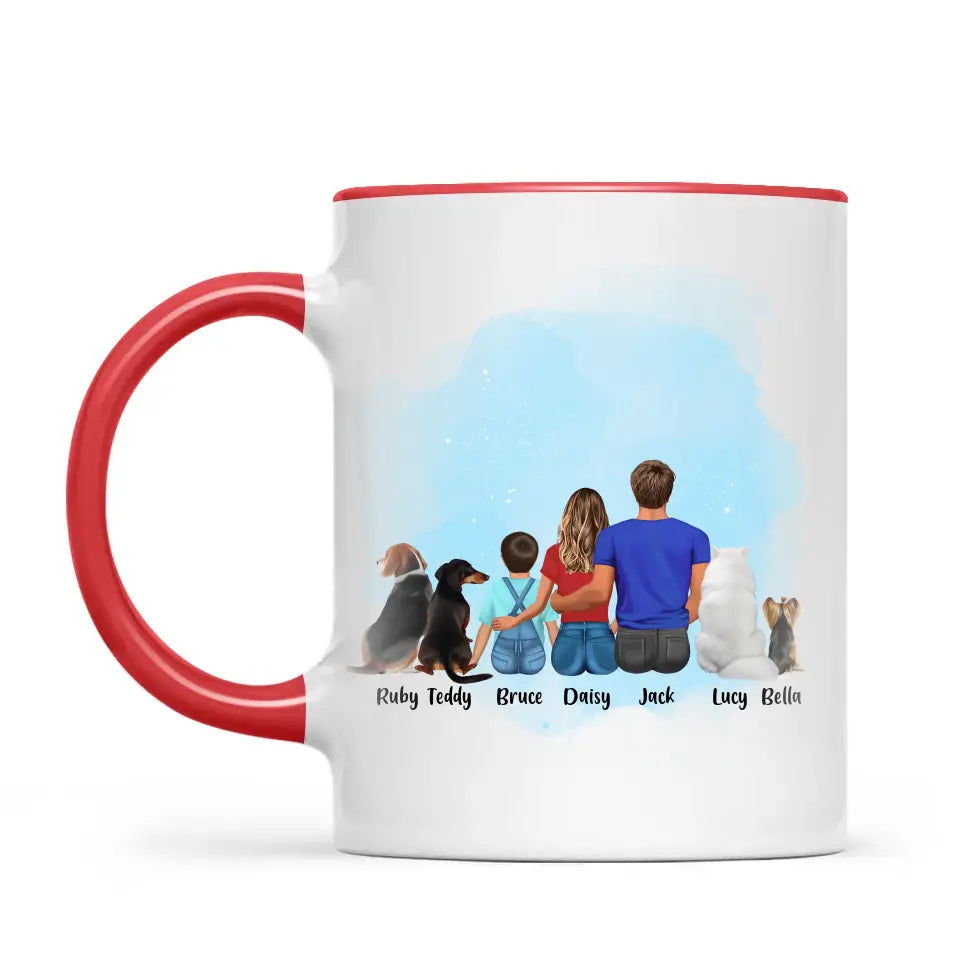 Personalised Family & Pets Mug - Custom Name & Design - Mum, Dad, Kids & Pets - Fully Customisable - 11oz Ceramic Mug - NZ Made