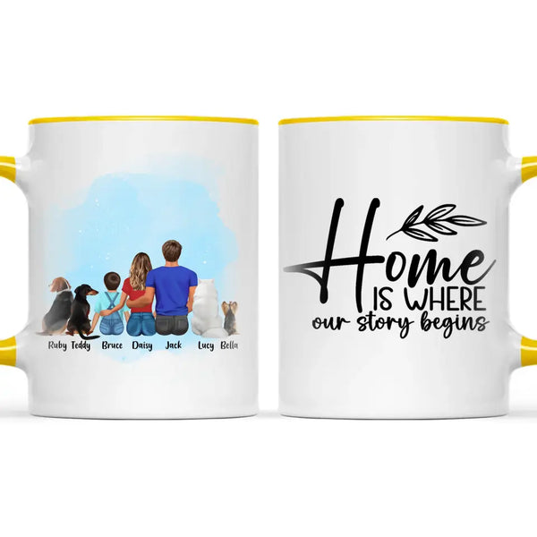Personalised Family & Pets Mug - Custom Name & Design - Mum, Dad, Kids & Pets - Fully Customisable - 11oz Ceramic Mug - NZ Made