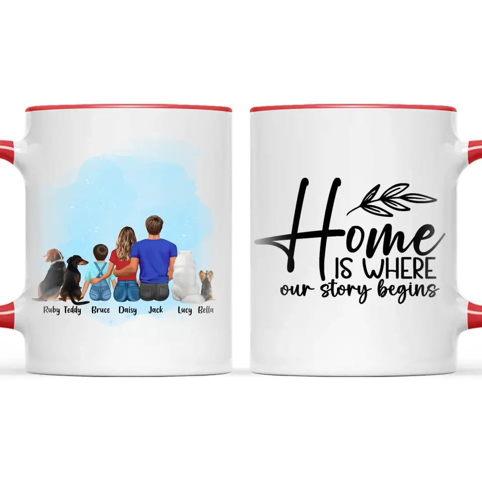 Personalised Family & Pets Mug - Custom Name & Design - Mum, Dad, Kids & Pets - Fully Customisable - 11oz Ceramic Mug - NZ Made