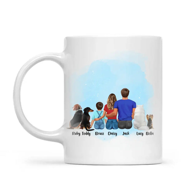 Personalised Family & Pets Mug - Custom Name & Design - Mum, Dad, Kids & Pets - Fully Customisable - 11oz Ceramic Mug - NZ Made