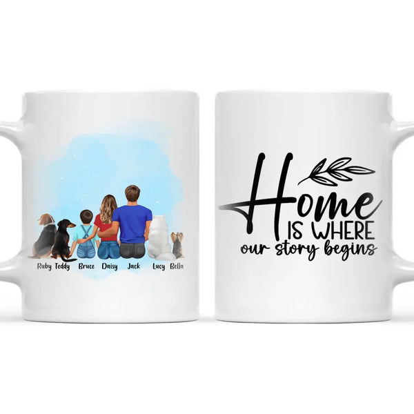 Personalised Family & Pets Mug - Custom Name & Design - Mum, Dad, Kids & Pets - Fully Customisable - 11oz Ceramic Mug - NZ Made