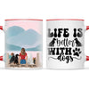 Personalised Pet Lover Mug - Custom Woman & Pets Design - Up to 4 Pets - Fully Customisable - 11oz Ceramic Mug - NZ Made