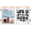 Personalised Pet Lover Mug - Custom Woman & Pets Design - Up to 4 Pets - Fully Customisable - 11oz Ceramic Mug - NZ Made