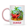 Personalised T-Rex Dinosaur Mug - Custom Name Kids Cup - Prehistoric Jungle Theme - Ceramic or Enamel - 11oz, 6oz, or Camping Mug - NZ Made