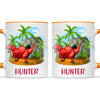 Personalised T-Rex Dinosaur Mug - Custom Name Kids Cup - Prehistoric Jungle Theme - Ceramic or Enamel - 11oz, 6oz, or Camping Mug - NZ Made