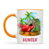Personalised T-Rex Dinosaur Mug - Custom Name Kids Cup - Prehistoric Jungle Theme - Ceramic or Enamel - 11oz, 6oz, or Camping Mug - NZ Made