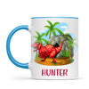 Personalised T-Rex Dinosaur Mug - Custom Name Kids Cup - Prehistoric Jungle Theme - Ceramic or Enamel - 11oz, 6oz, or Camping Mug - NZ Made