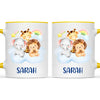 Personalised Safari Animals Mug - Custom Name Kids Cup - Cute Jungle Friends Theme - Ceramic or Enamel - 11oz, 6oz, or Camping Mug - NZ Made