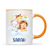 Personalised Safari Animals Mug - Custom Name Kids Cup - Cute Jungle Friends Theme - Ceramic or Enamel - 11oz, 6oz, or Camping Mug - NZ Made