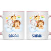 Personalised Safari Animals Mug - Custom Name Kids Cup - Cute Jungle Friends Theme - Ceramic or Enamel - 11oz, 6oz, or Camping Mug - NZ Made