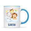 Personalised Safari Animals Mug - Custom Name Kids Cup - Cute Jungle Friends Theme - Ceramic or Enamel - 11oz, 6oz, or Camping Mug - NZ Made