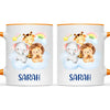 Personalised Safari Animals Mug - Custom Name Kids Cup - Cute Jungle Friends Theme - Ceramic or Enamel - 11oz, 6oz, or Camping Mug - NZ Made