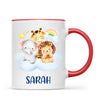 Personalised Safari Animals Mug - Custom Name Kids Cup - Cute Jungle Friends Theme - Ceramic or Enamel - 11oz, 6oz, or Camping Mug - NZ Made