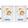 Personalised Safari Animals Mug - Custom Name Kids Cup - Cute Jungle Friends Theme - Ceramic or Enamel - 11oz, 6oz, or Camping Mug - NZ Made