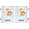 Personalised Safari Animals Mug - Custom Name Kids Cup - Cute Jungle Friends Theme - Ceramic or Enamel - 11oz, 6oz, or Camping Mug - NZ Made
