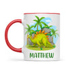 Personalised Stegosaurus Dinosaur Mug - Custom Name Kids Cup - Prehistoric Jungle Theme - Ceramic or Enamel - 11oz, 6oz, or Camping Mug - NZ Made