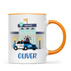 Personalised Police Car Mug - Custom Name Kids Cup - Law Enforcement Theme - Ceramic or Enamel - 11oz, 6oz, or Camping Mug - NZ Made