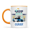 Personalised Police Car Mug - Custom Name Kids Cup - Law Enforcement Theme - Ceramic or Enamel - 11oz, 6oz, or Camping Mug - NZ Made