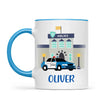 Personalised Police Car Mug - Custom Name Kids Cup - Law Enforcement Theme - Ceramic or Enamel - 11oz, 6oz, or Camping Mug - NZ Made