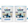 Personalised Police Car Mug - Custom Name Kids Cup - Law Enforcement Theme - Ceramic or Enamel - 11oz, 6oz, or Camping Mug - NZ Made
