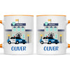 Personalised Police Car Mug - Custom Name Kids Cup - Law Enforcement Theme - Ceramic or Enamel - 11oz, 6oz, or Camping Mug - NZ Made