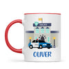 Personalised Police Car Mug - Custom Name Kids Cup - Law Enforcement Theme - Ceramic or Enamel - 11oz, 6oz, or Camping Mug - NZ Made