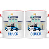 Personalised Police Car Mug - Custom Name Kids Cup - Law Enforcement Theme - Ceramic or Enamel - 11oz, 6oz, or Camping Mug - NZ Made