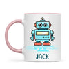 Personalised Robot Mug - Custom Name Kids Cup - Futuristic Tech Theme - Ceramic or Enamel - 11oz, 6oz, or Camping Mug - NZ Made
