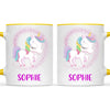 Personalised Unicorn Mug - Custom Name Kids Cup - Magical Rainbow Unicorn Theme - Ceramic or Enamel - 11oz, 6oz, or Camping Mug - NZ Made