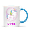 Personalised Unicorn Mug - Custom Name Kids Cup - Magical Rainbow Unicorn Theme - Ceramic or Enamel - 11oz, 6oz, or Camping Mug - NZ Made