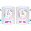 Personalised Unicorn Mug - Custom Name Kids Cup - Magical Rainbow Unicorn Theme - Ceramic or Enamel - 11oz, 6oz, or Camping Mug - NZ Made