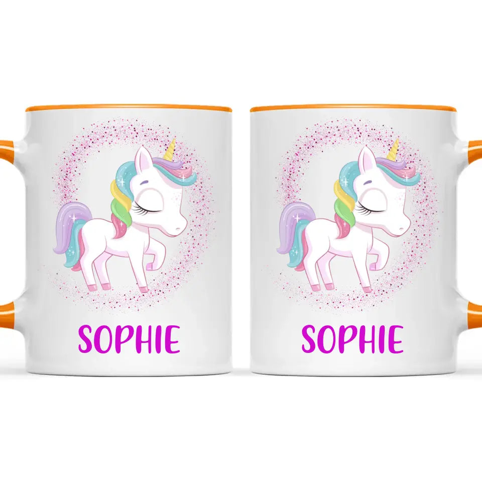 Personalised Unicorn Mug - Custom Name Kids Cup - Magical Rainbow Unicorn Theme - Ceramic or Enamel - 11oz, 6oz, or Camping Mug - NZ Made
