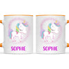 Personalised Unicorn Mug - Custom Name Kids Cup - Magical Rainbow Unicorn Theme - Ceramic or Enamel - 11oz, 6oz, or Camping Mug - NZ Made