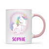 Personalised Unicorn Mug - Custom Name Kids Cup - Magical Rainbow Unicorn Theme - Ceramic or Enamel - 11oz, 6oz, or Camping Mug - NZ Made