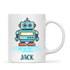 Personalised Robot Mug - Custom Name Kids Cup - Futuristic Tech Theme - Ceramic or Enamel - 11oz, 6oz, or Camping Mug - NZ Made