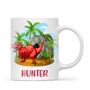 Personalised T-Rex Dinosaur Mug - Custom Name Kids Cup - Prehistoric Jungle Theme - Ceramic or Enamel - 11oz, 6oz, or Camping Mug - NZ Made