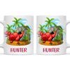 Personalised T-Rex Dinosaur Mug - Custom Name Kids Cup - Prehistoric Jungle Theme - Ceramic or Enamel - 11oz, 6oz, or Camping Mug - NZ Made